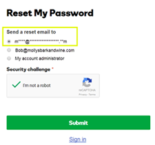 office 365 password reset request email