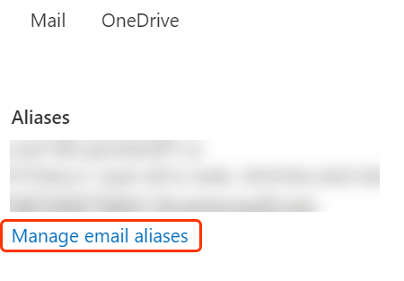 Manage email aliases