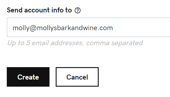 Entrez l'adresse e-mail et créez.